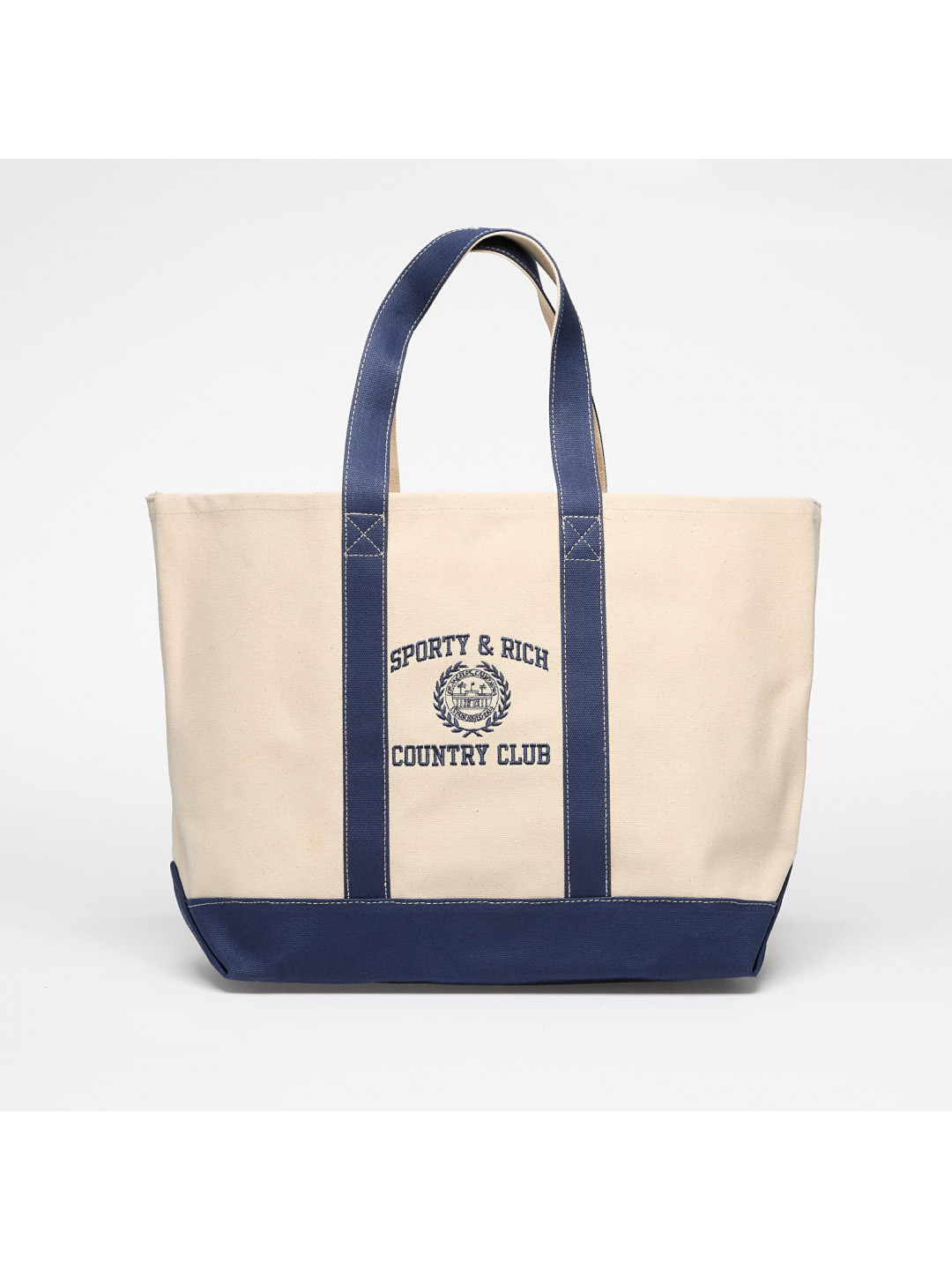 Taška Sporty & Rich Varsity Crest Two Tone Tote Bag UNISEX Natural Navy Universal